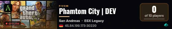 Phamtom City | DEV live status badge