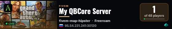 My QBCore Server live status badge