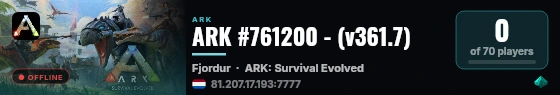 ARK #761200 - (v361.7) live status badge