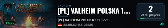 [PL] VALHEIM POLSKA 1.0 | PvE live status badge
