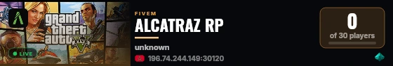ALCATRAZ RP live status badge