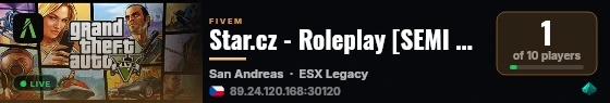 Star.cz - Roleplay [SEMI WL] live status badge