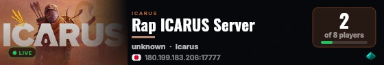 Rap ICARUS Server live status badge