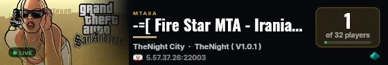 -=[ Fire Star MTA - Iranian RPG Server ]=- live status badge