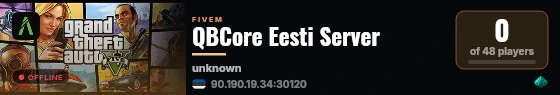 QBCore Eesti Server live status badge