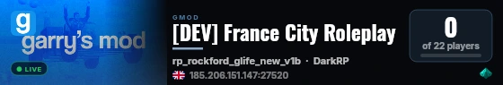 [DEV] France City Roleplay live status badge