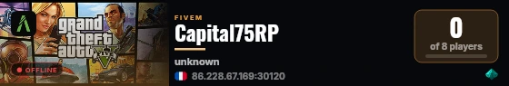 Capital75RP live status badge