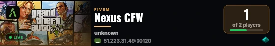 Nexus CFW live status badge