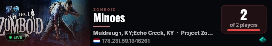Minoes live status badge