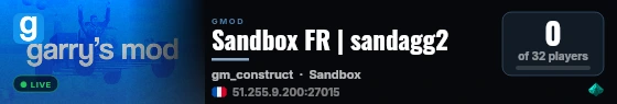 Sandbox FR | sandagg2 live status badge