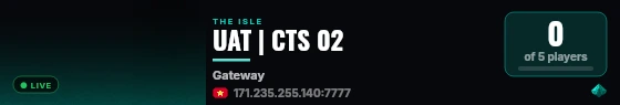 UAT | CTS 02 live status badge