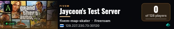 Jayceon's Test Server live status badge