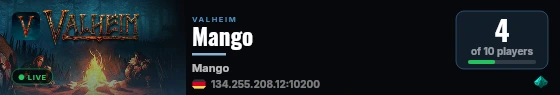 Mango live status badge