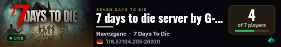 7 days to die server by G-portal live status badge