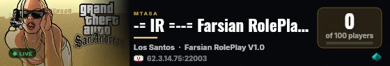 -= IR =--= Farsian RolePlay = Heavy RP = Iranian Role Play = V1.0 =- live status badge