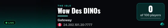 Wow Des DINOs live status badge