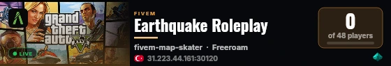 Earthquake Roleplay live status badge
