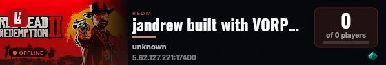 jandrew built with VORPCore! live status badge