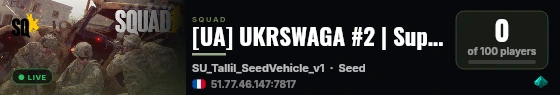 [UA] UKRSWAGA #2 | SuperMod | discord.gg/ukrswaga live status badge
