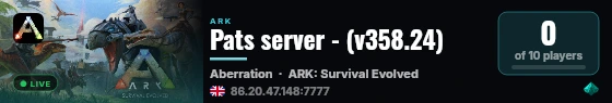 Pats server - (v358.24) live status badge