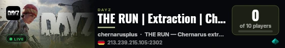 THE RUN | Extraction | Chernarus | Flare | Keycards | Bunker & live status badge