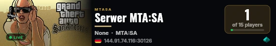 Serwer MTA:SA live status badge
