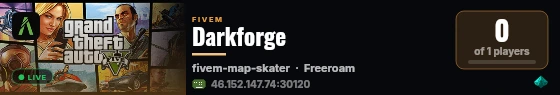 Darkforge live status badge