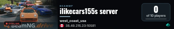 ilikecars155s server live status badge