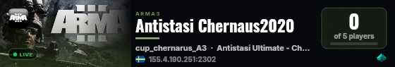 Antistasi Chernaus2020 live status badge