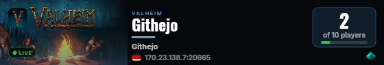 Githejo live status badge