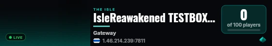 IsleReawakened TESTBOX aicount do not join live status badge