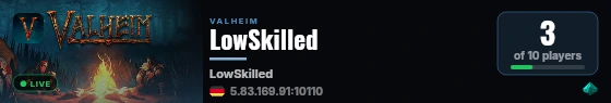 LowSkilled live status badge