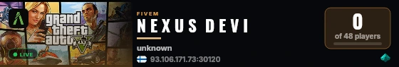 N E X U S  D E V I live status badge