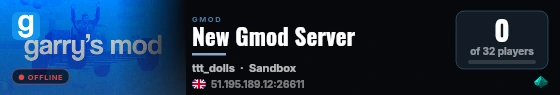 New Gmod Server live status badge