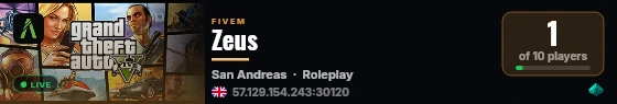 Zeus live status badge