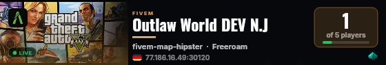 Outlaw World DEV N.J live status badge