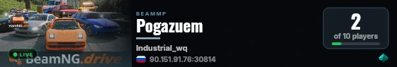 Pogazuem live status badge