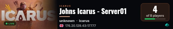 Johns Icarus - Server01 live status badge