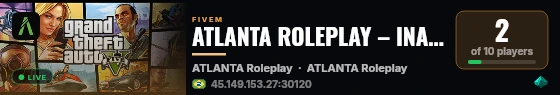 ATLANTA ROLEPLAY – INAUGUROU AGORA live status badge