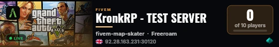 KronkRP - TEST SERVER live status badge