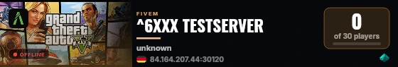 ^6XXX TESTSERVER live status badge