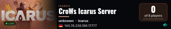 CroWs Icarus Server live status badge