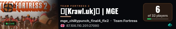 █[Krawl.uk]█ | MGE live status badge
