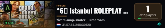 ^6⚜️ Istanbul ROLEPLAY ⚜️ ^7| ^3TR TEMA ^7| ^2BETA live status badge