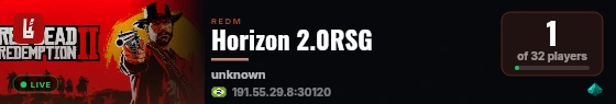 Horizon 2.0RSG live status badge
