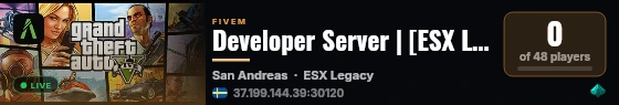 Developer Server | [ESX Legacy] live status badge