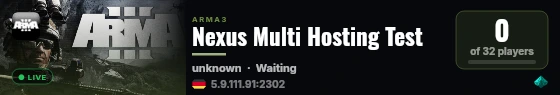 Nexus Multi Hosting Test live status badge