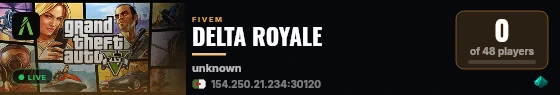 DELTA ROYALE live status badge