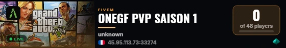 ONEGF PVP SAISON 1 live status badge