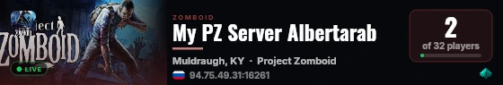 My PZ Server Albertarab live status badge